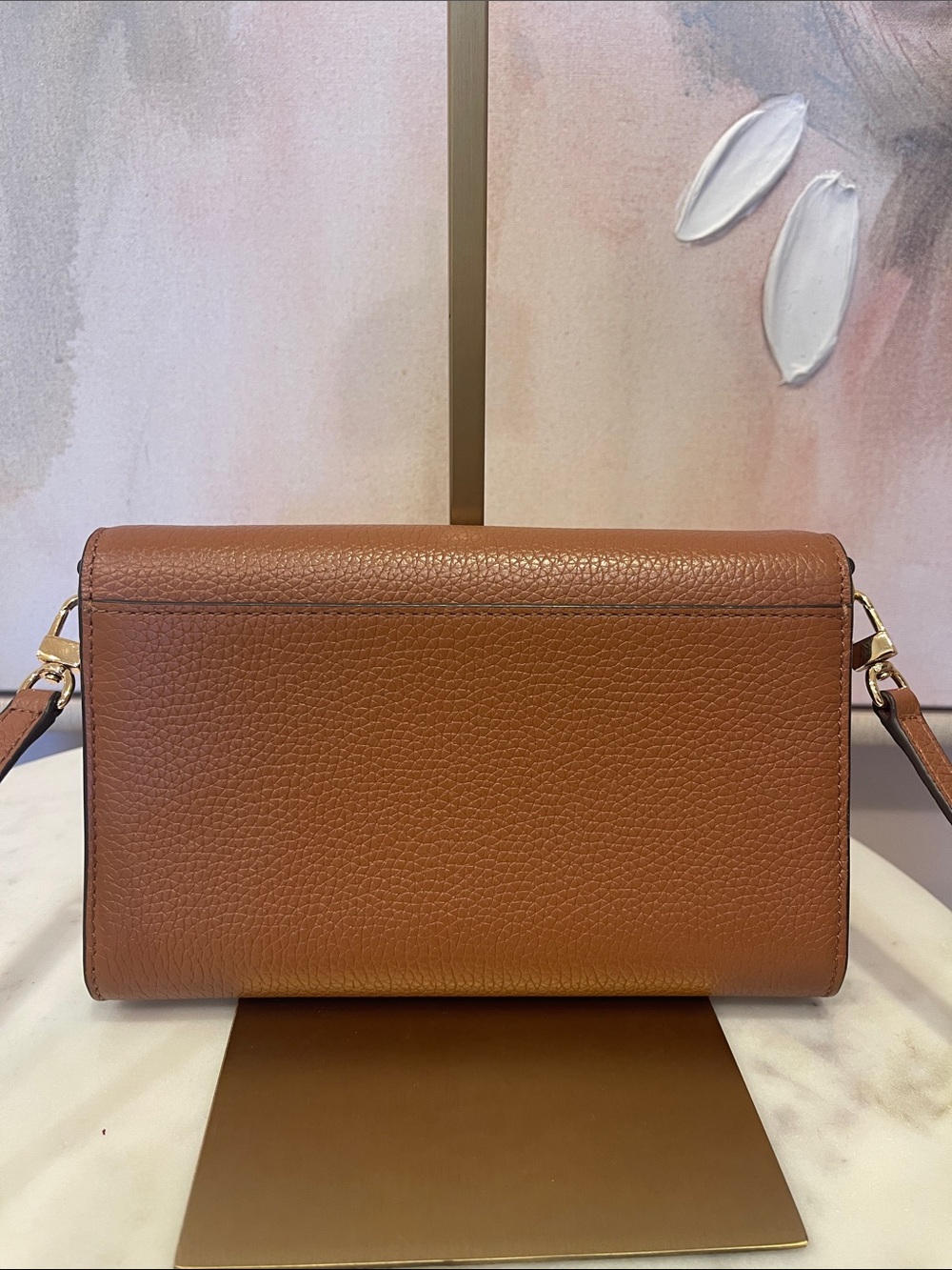 Tory Burch Pebbled Leather Crossbody in Warm Cognac - Picture 4 of 7